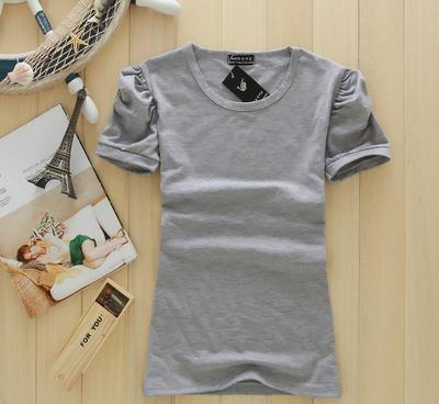 夏裝新款韓版女裝泡泡短袖T恤 純色百搭，圓領打底衫批發(fā)指南